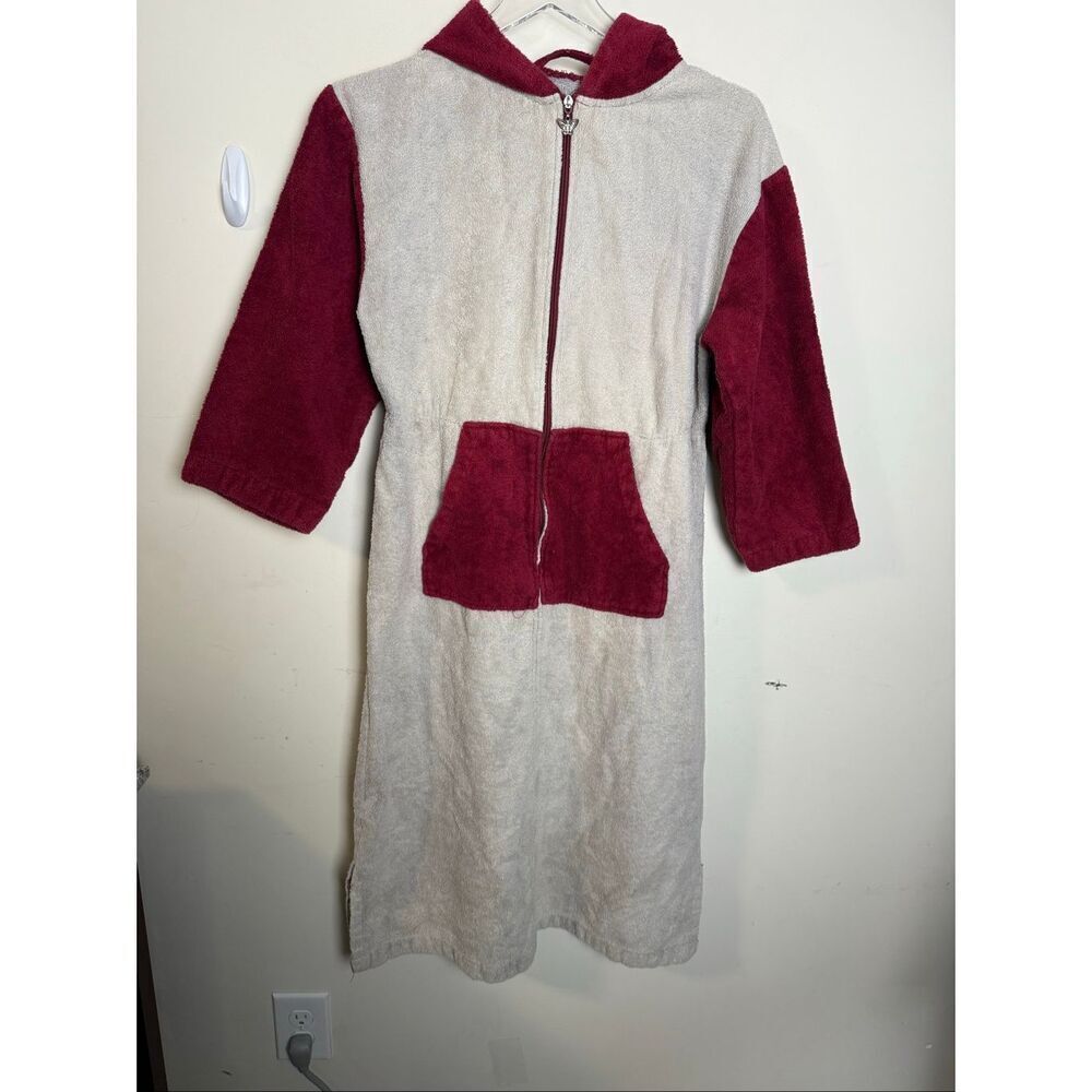 KIWI Girls Hooded Long Sleeve Cotton Terry Grey Bathrobe – with Zipper 14/16 Poc